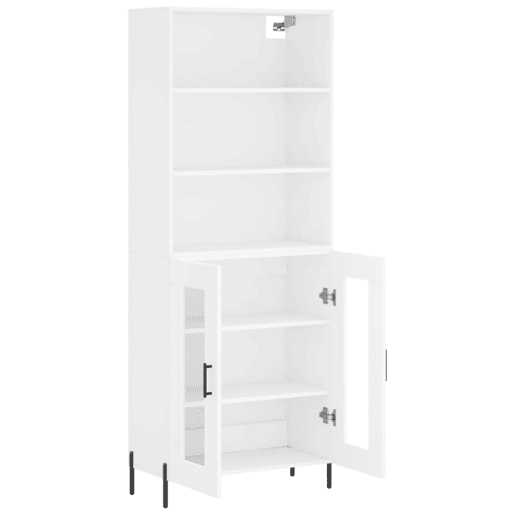 Armário alto - Bufete - Móvel de apoio 69,5x34x180 cm derivados de madeira branco pt626
