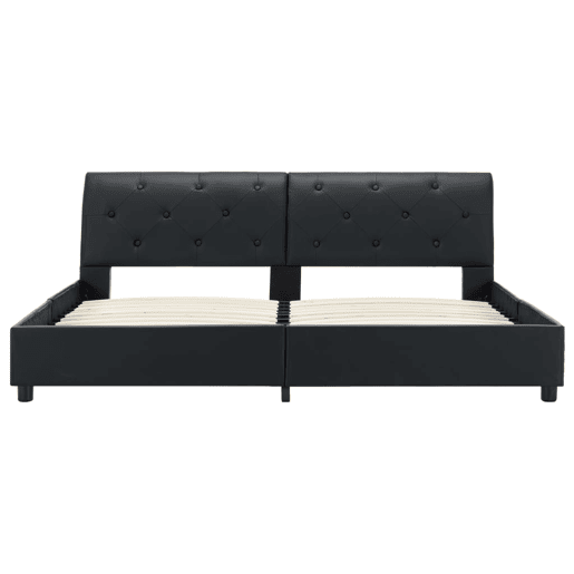 Estrutura De Cama De Casal Simple - 160x200 cm couro artificial preto