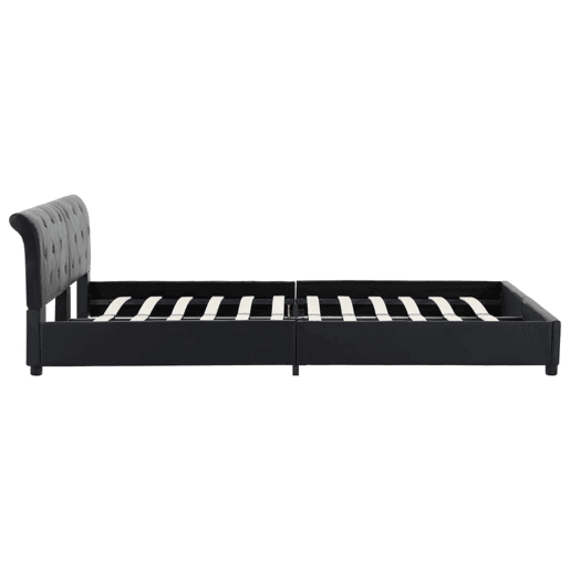 Estrutura De Cama De Casal Simple - 160x200 cm couro artificial preto