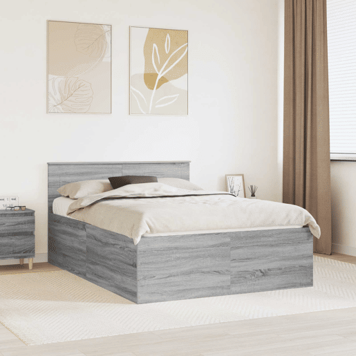 Estrutura De Cama De Casal Moderno - Cinza Sonoma 160 x 200 cm Madeira processada