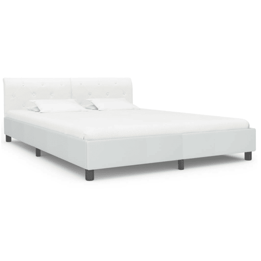 Estrutura De Cama De Casal Moderno - 160x200 cm couro artificial branco