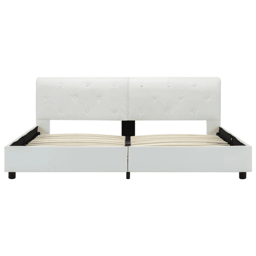 Estrutura De Cama De Casal Moderno - 160x200 cm couro artificial branco