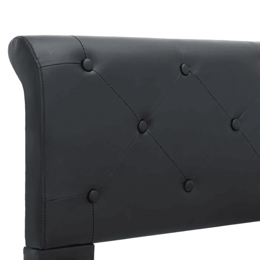 Estrutura de cama de solteiro para adultos 100x200 cm couro artificial preto