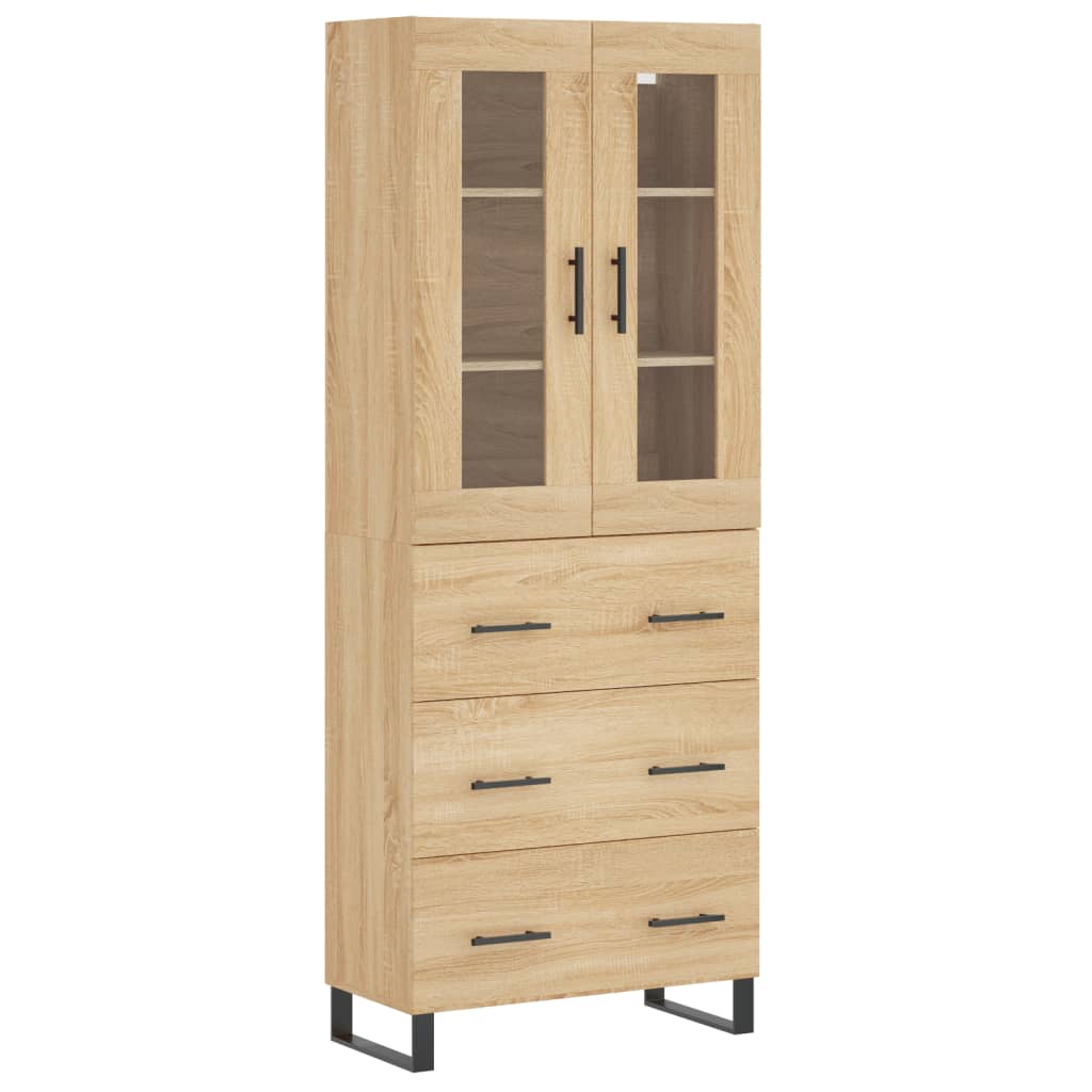 Aparador alto - Mueble de almacenamiento 2 pcs 69 Madera Clara