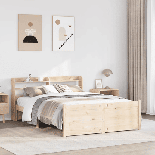 Estrutura De Cama De Casal c cabeceira - 135x190 cm pinho maciço