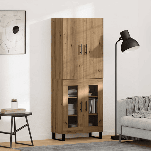 Aparador - Bufete - Móvel de apoio 2 pcs Carvalho Artesanal 69,5 x 34 x 180 cm pt195