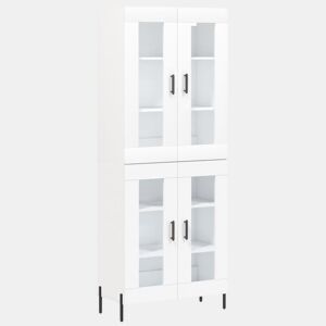 Armário alto - Bufete - Móvel de apoio 69,5x34x180 cm derivados de madeira branco pt683