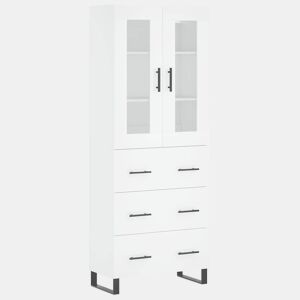 Armário alto - Bufete - Móvel de apoio 69,5x34x180 cm derivados de madeira branco pt692