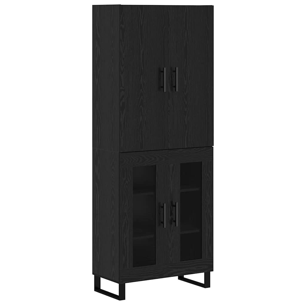Aparador alto - Mueble de almacenamiento 2 pcs 69 Negro