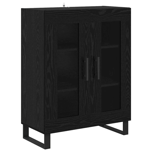 Aparador - Bufete - Móvel de apoio 2 pcs Carvalho Preto 69,5 x 34 x 180 cm pt255