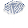 Outsunny Chapéu de Sol de Praia com Franjas Ø180 cm Chapéu de Sol Exterior com Altura Ajustável Inclinação 30° Suporte para Areia e Bolsa de Transporte Azul e Branco