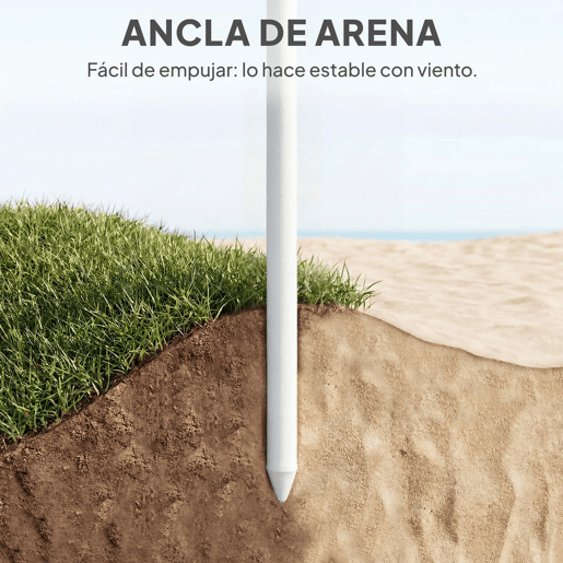 Outsunny Chapéu de Sol de Praia com Franjas Ø180 cm Chapéu de Sol de Terraço Exterior com Altura Ajustável Inclinação Ancoragem na Areia e Bolsa de Transporte UPF30+ Estampado de Folhas Verde