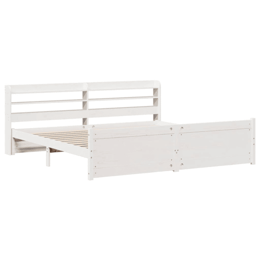 Estrutura De Cama Dupla para adultos c cabeceira - 180x200 cm branco Estrutura De Cama Dupla para adultos c cabeceira - 180x200 cm branco