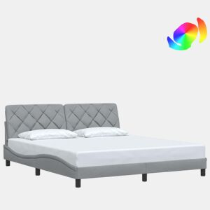 Estrutura de cama de casal simple com LED - 180x200 cm tecido