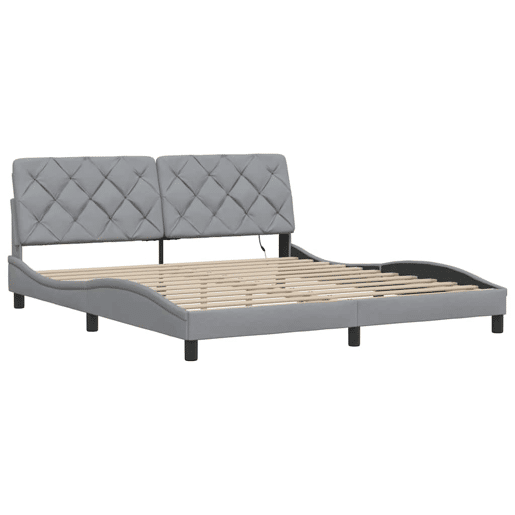 Estrutura de cama de casal simple com LED - 180x200 cm tecido