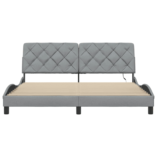 Estrutura de cama de casal simple com LED - 180x200 cm tecido