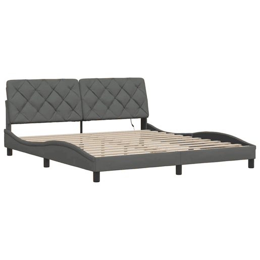 Estrutura de cama de casal simple com LED - 180x200 cm tecido