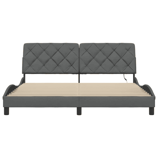 Estrutura de cama de casal simple com LED - 180x200 cm tecido