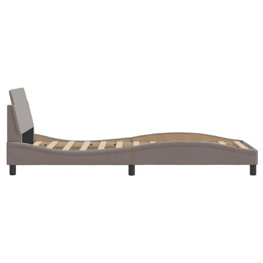Estrutura de cama de solteiro para adultos com cabeceira Dover tecido 90x190 cm