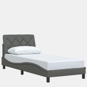 Estrutura de cama de solteiro para adultos com LED 80x200 cm tecido