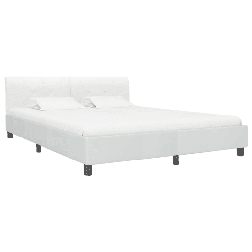 Estrutura De Cama De Casal Moderno - 180x200 cm couro artificial branco