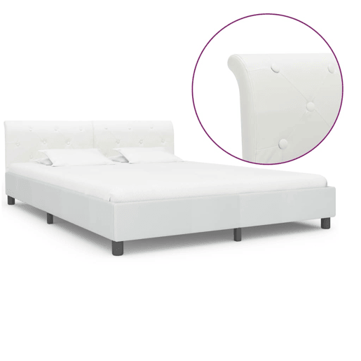 Estrutura De Cama De Casal Moderno - 180x200 cm couro artificial branco