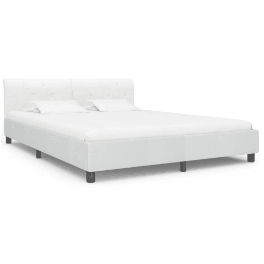 Estrutura De Cama De Casal Moderno - 180x200 cm couro artificial branco