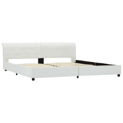 Estrutura De Cama De Casal Moderno - 180x200 cm couro artificial branco