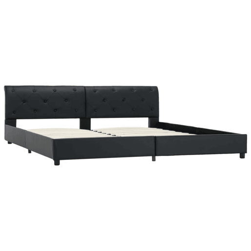 Estrutura De Cama De Casal Simple - 180x200 cm couro artificial preto
