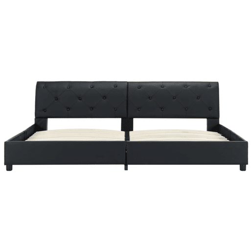 Estrutura De Cama De Casal Simple - 180x200 cm couro artificial preto