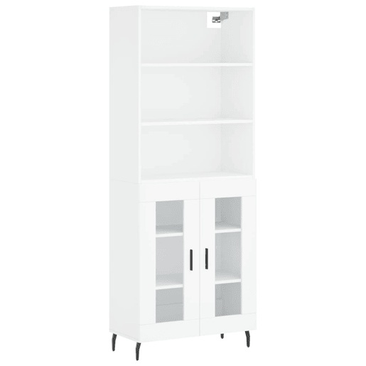 Armário alto - Bufete - Móvel de apoio 69,5x34x180 cm derivados de madeira branco pt627