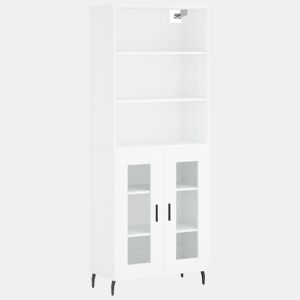 Armário alto - Bufete - Móvel de apoio 69,5x34x180 cm derivados de madeira branco pt627