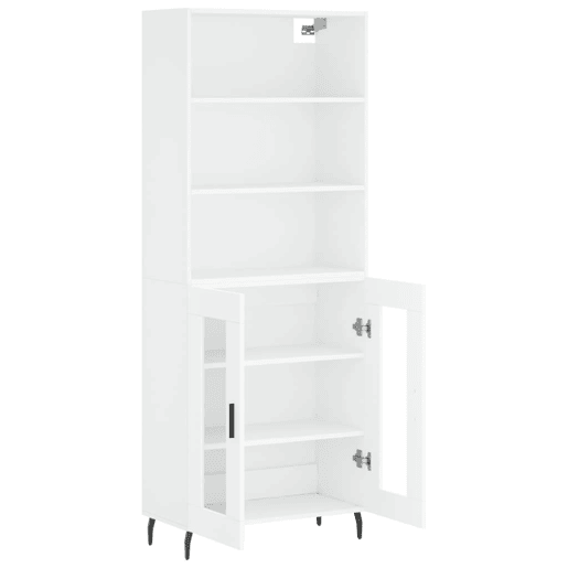 Armário alto - Bufete - Móvel de apoio 69,5x34x180 cm derivados de madeira branco pt627