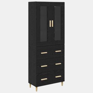 Aparador - Bufete - Móvel de apoio com gaveta Carvalho Preto 69,5 x 34 x 180 cm pt488