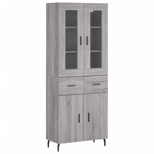 Armário alto - Bufete - Móvel de apoio 69,5x34x180 cm derivados de madeira sonoma cinza pt1122