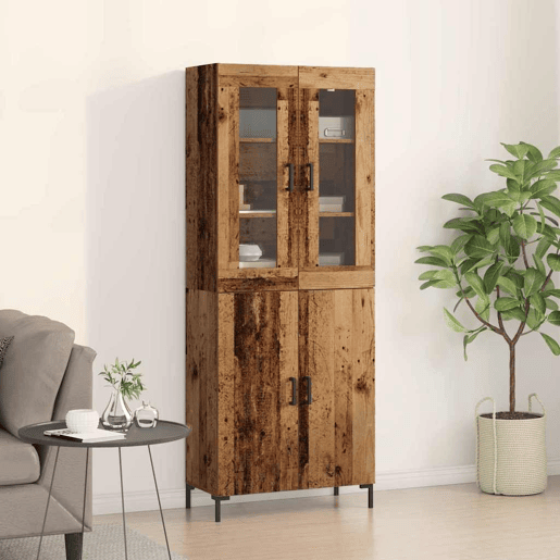 Aparador - Bufete - Móvel de apoio 2 pcs Madeira antiga 69,5 x 34 x 180 cm pt138