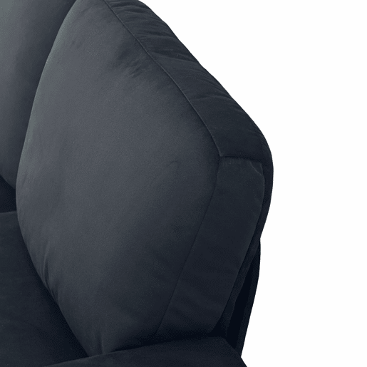 Sofá de canto de 3 lugares - com arrumação, chaise longue, molas ensacadas, capas removíveis, design moderno - preto