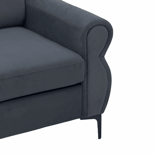 Sofá de 2 lugares - Desmontável, com estrutura resistente e fácil montagem - Cinza escuro