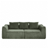 Sofá minimalista com cordão para 3 pessoas - linhas curvas e encosto inclinado - verde
