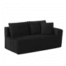 Sofá modular seccional de 4 lugares - com chaise longue grande, espuma viscoelástica - cor preta