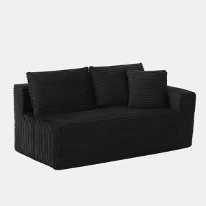 Sofá modular seccional de 4 lugares - com chaise longue grande, espuma viscoelástica - cor preta