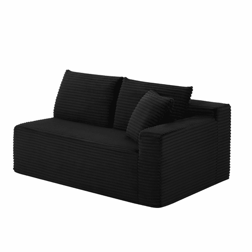 Sofá modular seccional de 4 lugares - com chaise longue grande, espuma viscoelástica - cor preta