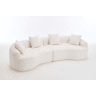 Sofá modular curvo de 4 lugares - Chenille moderno, confortável e elegante - Branco