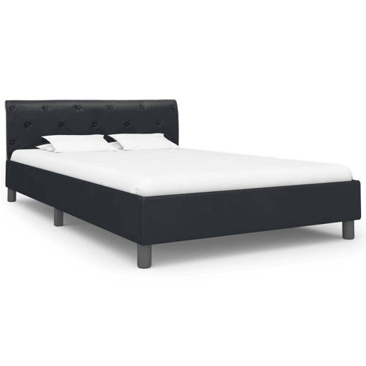 Estrutura De Cama De Casal Simple - 120x200 cm couro artificial preto