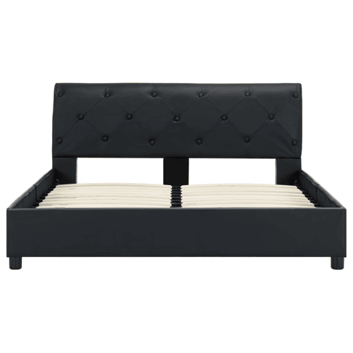 Estrutura De Cama De Casal Simple - 120x200 cm couro artificial preto