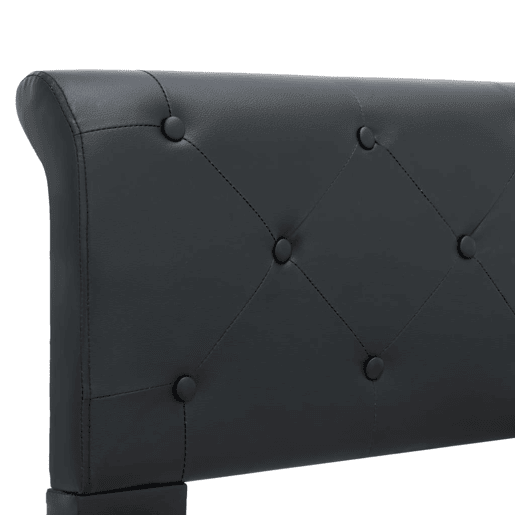 Estrutura De Cama De Casal Simple - 120x200 cm couro artificial preto