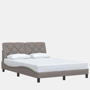 Estrutura de Cama de casal moderno com LED sem colchão 140x200 cm tecido