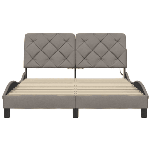 Estrutura de Cama de casal moderno com LED sem colchão 140x200 cm tecido