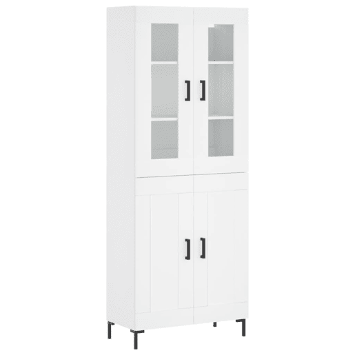 Armário alto - Bufete - Móvel de apoio 69,5x34x180 cm derivados de madeira branco pt686 Armário alto - Bufete - Móvel de apoio 69,5x34x180 cm derivados de madeira branco pt686