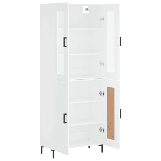 Armário alto - Bufete - Móvel de apoio 69,5x34x180 cm derivados de madeira branco pt686 Armário alto - Bufete - Móvel de apoio 69,5x34x180 cm derivados de madeira branco pt686